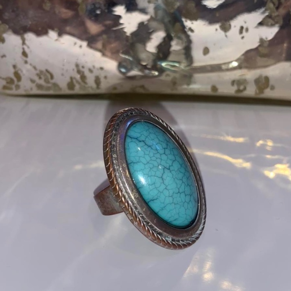 vintage sterling silver & turquoise ring 🌊